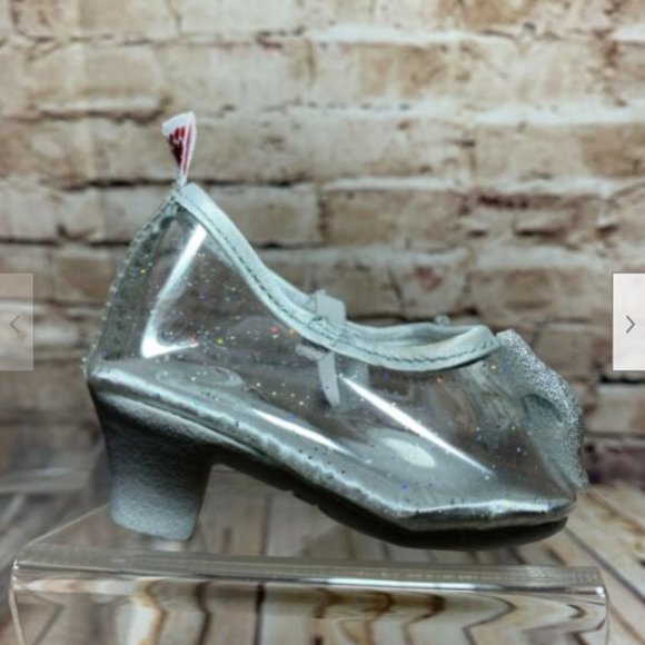 Build A Bear Workshop BABW Princess Heels Silver Clear Glitter Bow & Rhinestone - Picture 3 of 8